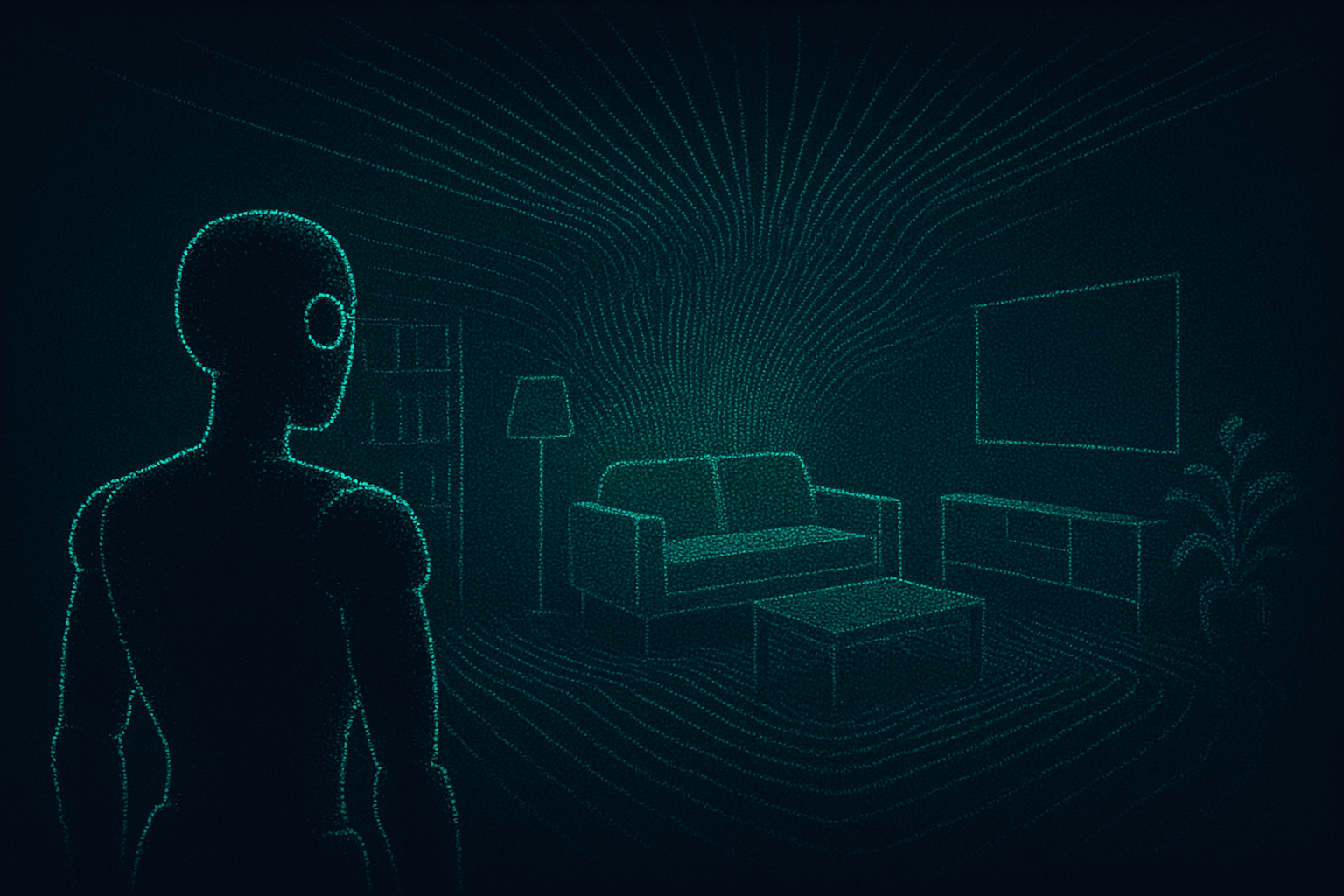 Robot perceiving a room as a point cloud